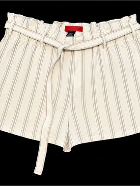 HOT KISS Paperbag Waist Striped Cotton Shorts | Junior 11